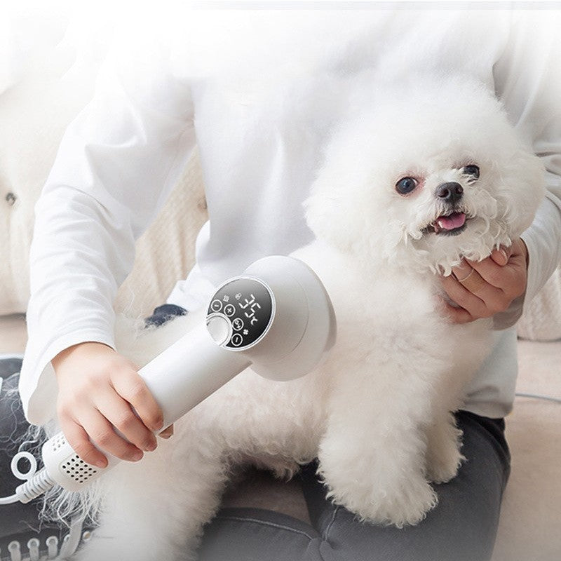 FurEverSmart Smart Pet Hair Dryer with Comb – Silent Blow Dryer for Dogs Cats, Quick Safe Groom
