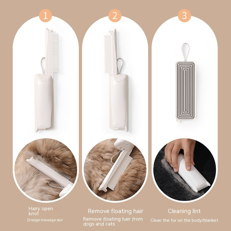 FurEverSmart Pet Hair Removal Grooming Brush & Massage Comb for Dogs Cats – Removes Loose Fur