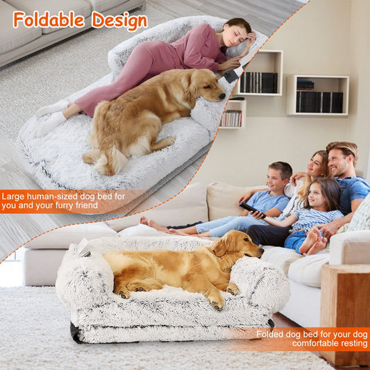 FurEverSmart Human-Size Dog Bed with Pillow