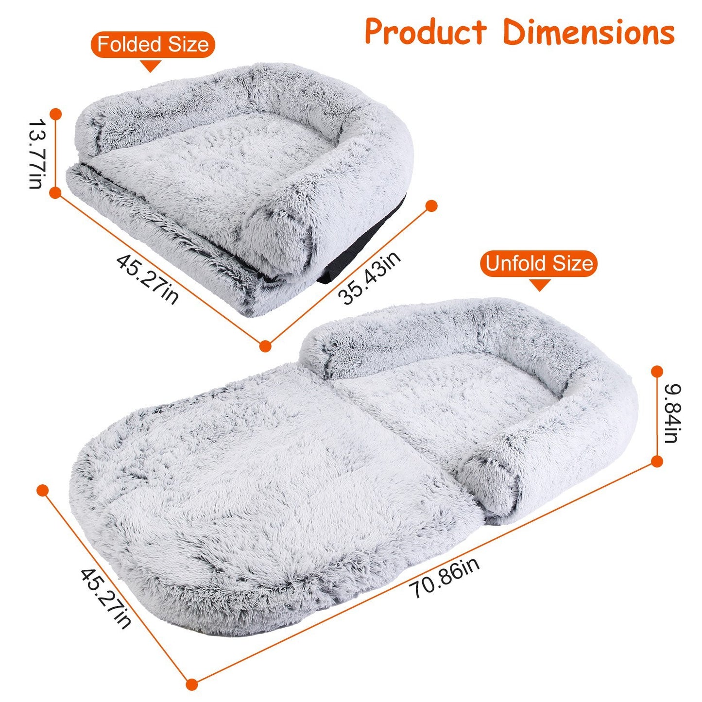 FurEverSmart Human-Size Dog Bed with Pillow
