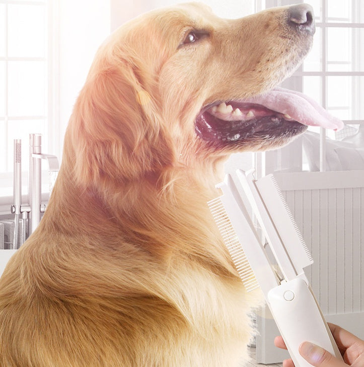 FurEverSmart Pet Hair Removal Grooming Brush & Massage Comb for Dogs Cats – Removes Loose Fur