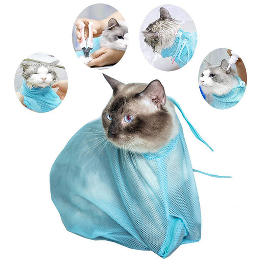 FurEverSmart Soft Cat Grooming Bag – Adjustable Mesh Bathing & Nail Trimming Carrier Sack Care