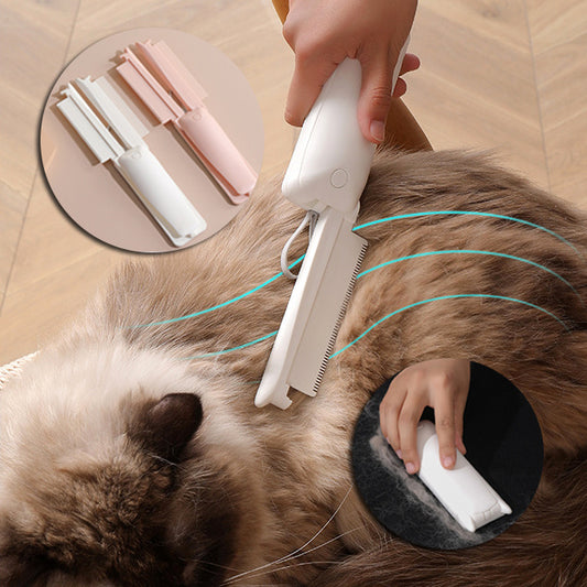 FurEverSmart Pet Hair Removal Grooming Brush & Massage Comb for Dogs Cats – Removes Loose Fur