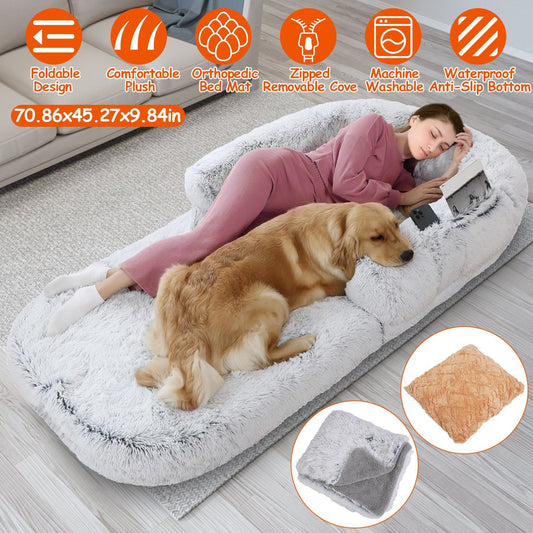 FurEverSmart Human-Size Dog Bed with Pillow