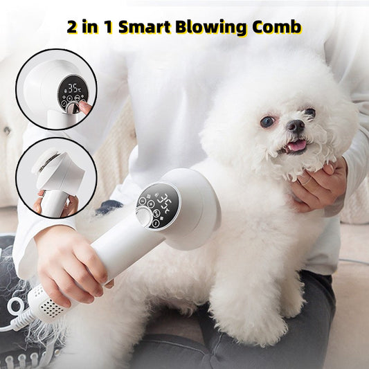 FurEverSmart Smart Pet Hair Dryer with Comb – Silent Blow Dryer for Dogs Cats, Quick Safe Groom